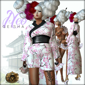 FP Neo Geisha Blossom dress, hair, fans and tattos