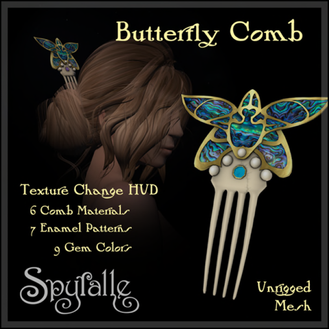 Spyralle - Butterfly Hair Comb